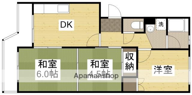 本通6丁目ビル(3DK/1階)の間取り写真