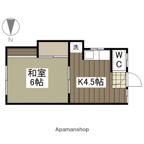高橋アパート(1K/2階)の間取り写真
