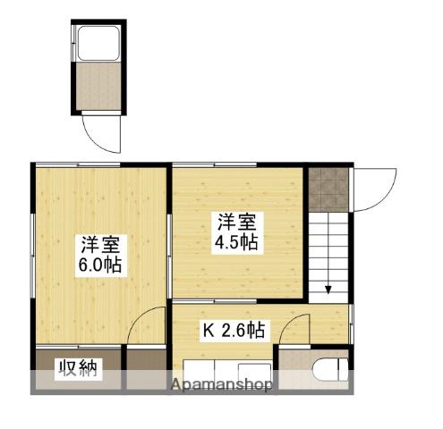 呑田アパート(2K/1階)の間取り写真
