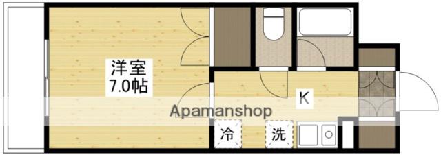 みなみまち(1K/4階)の間取り写真