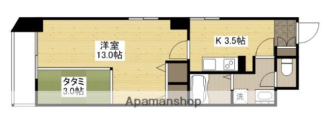 グランドルチェ国泰寺(1K/3階)の間取り写真