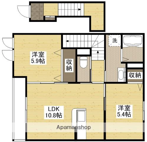 メゾンK・H(2LDK/2階)の間取り写真