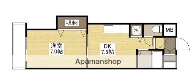 ミッションデルタ(1DK/5階)の間取り写真