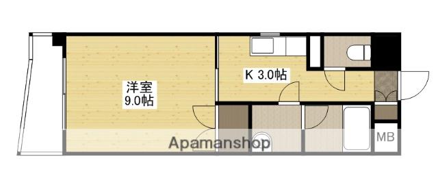 ラフィネ十日市(1K/8階)の間取り写真