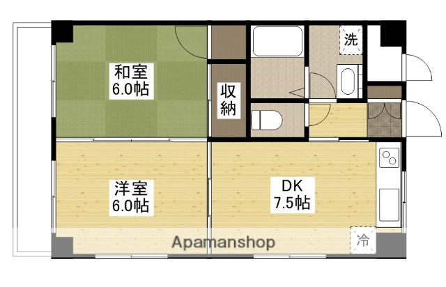 シャトル江波(2DK/4階)の間取り写真