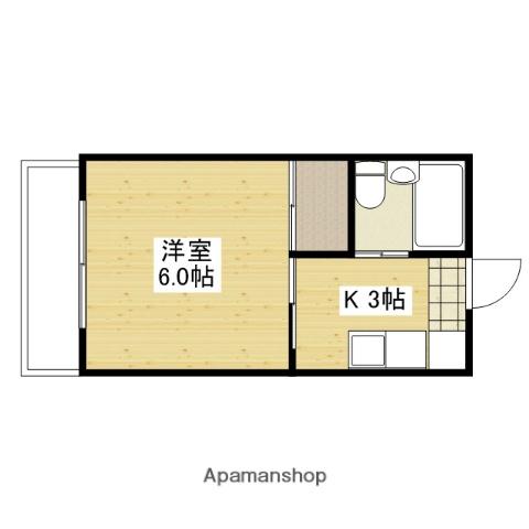 グリーンハイツ観音(1K/4階)の間取り写真