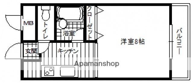 己斐西ハイム(1DK/1階)の間取り写真