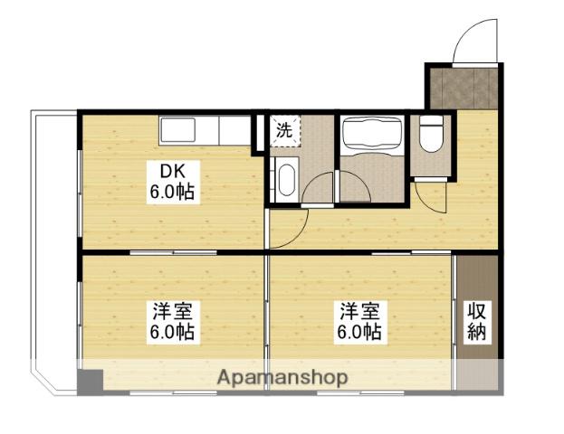Kビル(2DK/3階)の間取り写真