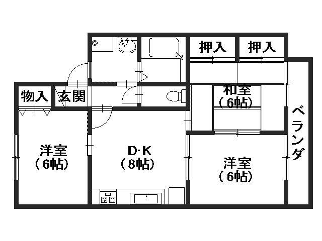 ピュアOGAWA(3DK/2階)の間取り写真