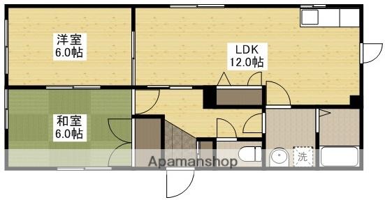 ディアスTMK(2LDK/1階)の間取り写真
