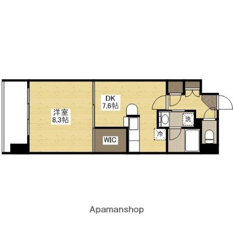 フラットリア春日(1DK/4階)の間取り写真