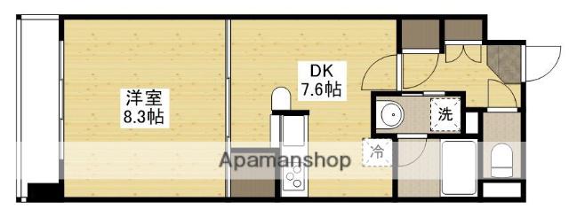 フラットリア春日(1DK/6階)の間取り写真
