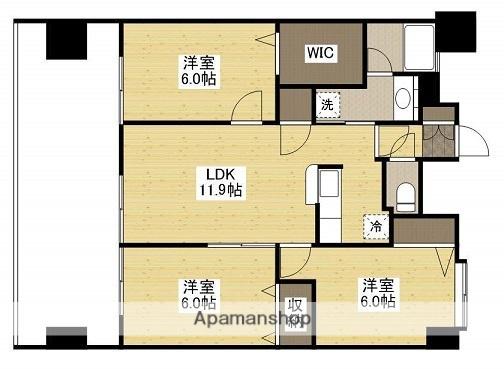 フラットリア春日(3LDK/7階)の間取り写真
