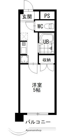 プリメゾン福山木之庄(ワンルーム/1階)の間取り写真