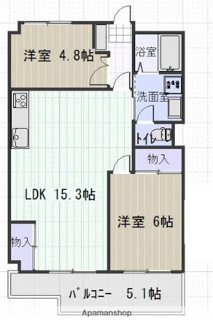 サンオーレ川口(2LDK/2階)の間取り写真