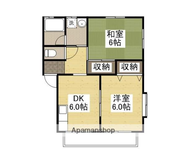 エトワール多治米(2DK/1階)の間取り写真