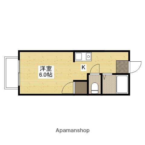 夢ハイツ(ワンルーム/1階)の間取り写真