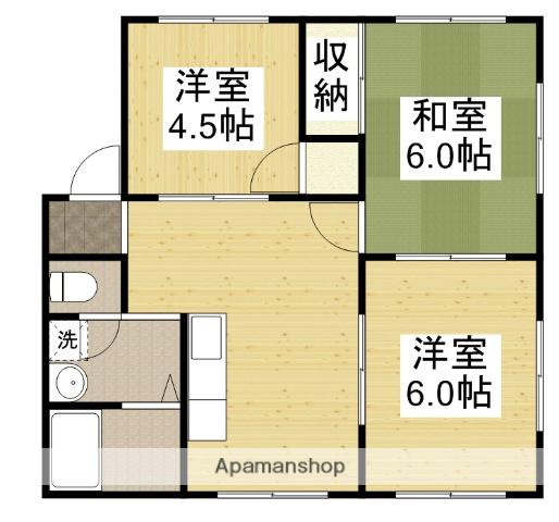 オリーブハウス万能倉A(3DK/2階)の間取り写真