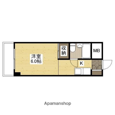 東福山駅前ビル(1K/5階)の間取り写真