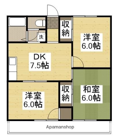 コーポ・おおまち(3DK/2階)の間取り写真