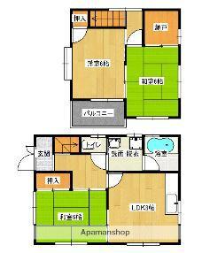 福塩線 道上駅 徒歩19分 2階建 築21年(3SDK)の間取り写真