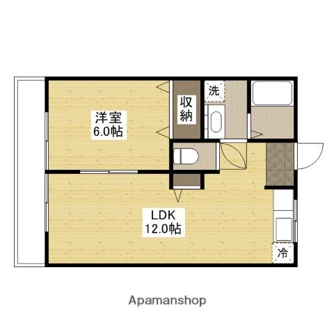 山根ハイツ(1LDK/2階)の間取り写真