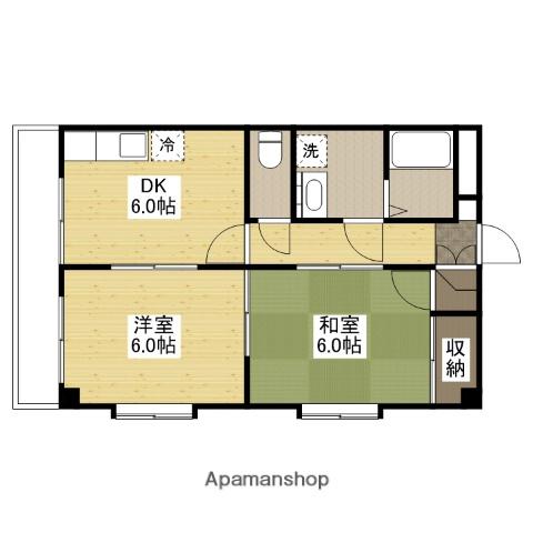 グレイスランド(2DK/2階)の間取り写真