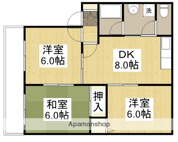 サンオーレたか(3DK/2階)の間取り写真