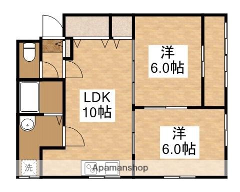 メゾンエル沖野上(2LDK/2階)の間取り写真