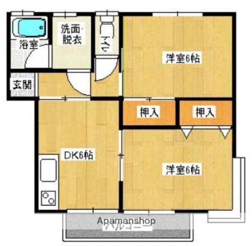 ミレニアム桒田(2DK/1階)の間取り写真
