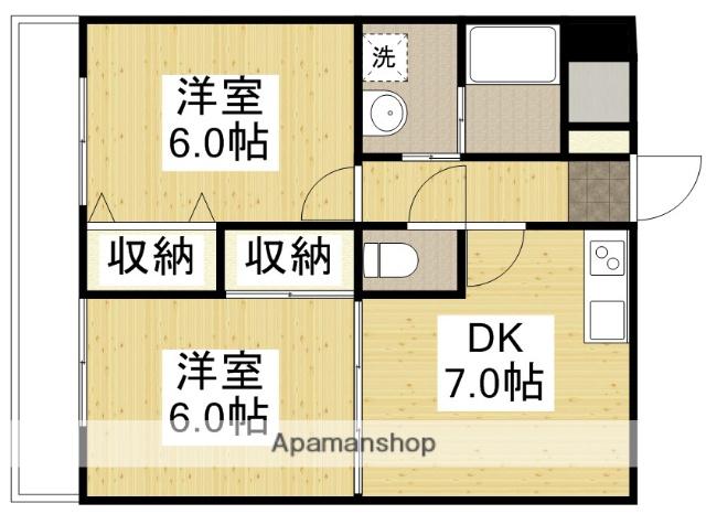 グランダーム新市(2DK/2階)の間取り写真