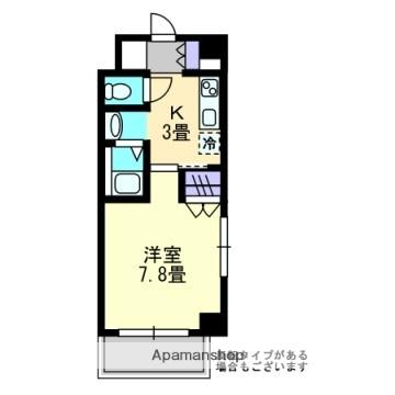 シンメイロード(1K/3階)の間取り写真