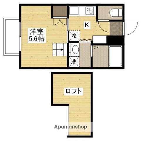 チェルシーハウス(1K/2階)の間取り写真