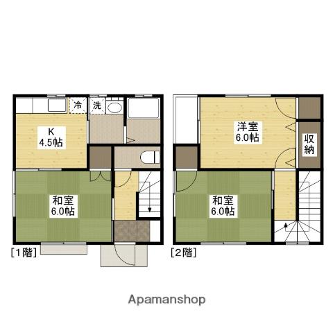 渡壁アパート(3K)の間取り写真