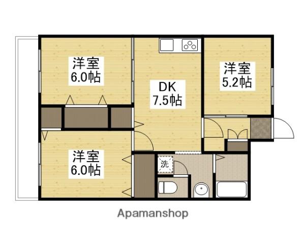 サンイーズマンション(3DK/3階)の間取り写真