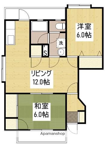 クレアハイツ(2LDK/1階)の間取り写真