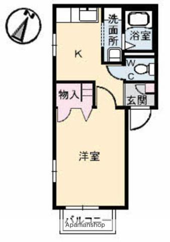HOMEPORT南風(1DK/2階)の間取り写真