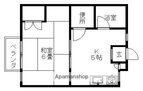 コーポラス栄光(1K/1階)の間取り写真