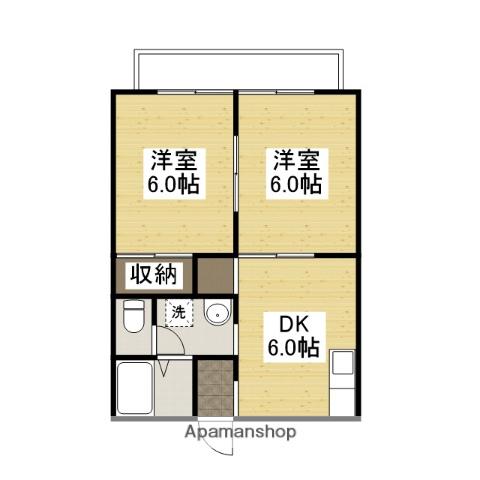 オリーブコート曙 C棟(2DK/1階)の間取り写真