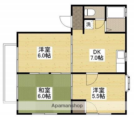 ローズキャッスルB棟(3DK/2階)の間取り写真