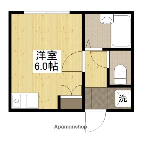 カジシマハイツ(ワンルーム/2階)の間取り写真