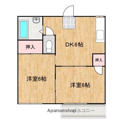 エステート春日B(2DK/1階)の間取り写真