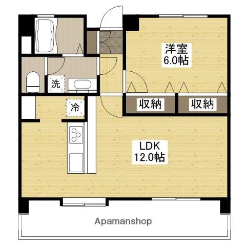 コーポラス本庄(1LDK/3階)の間取り写真
