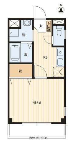 プラスパーA(1K/4階)の間取り写真
