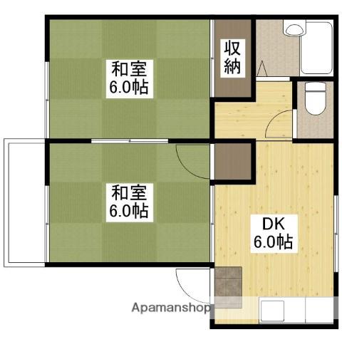 ニッセキローズ(2DK/2階)の間取り写真