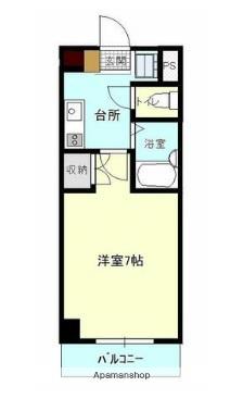 フルリール松浦(1K/3階)の間取り写真