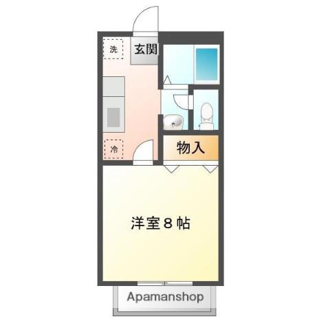 ひまわりハイツ(1K/2階)の間取り写真