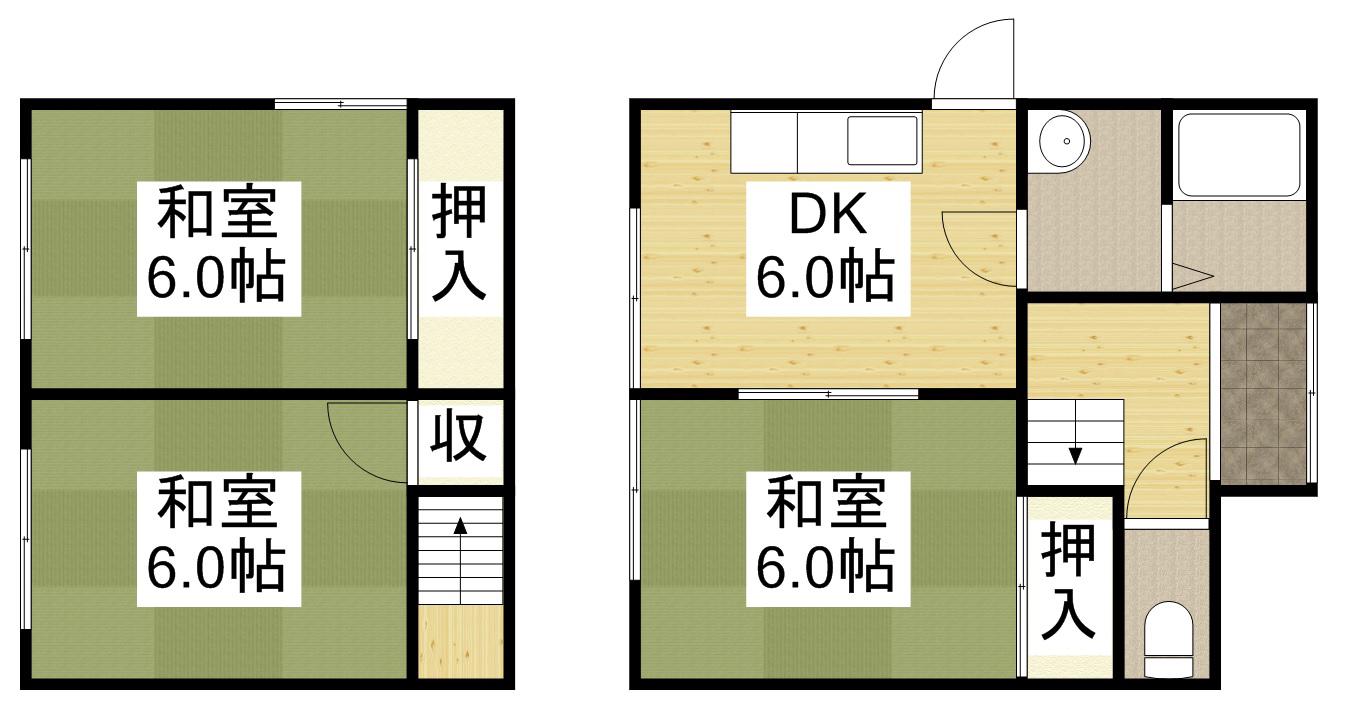 あずま住宅(3DK)の間取り写真