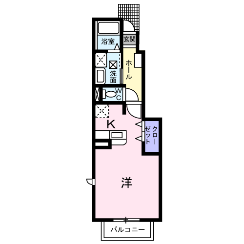 ベルシティSATOB(ワンルーム/1階)の間取り写真