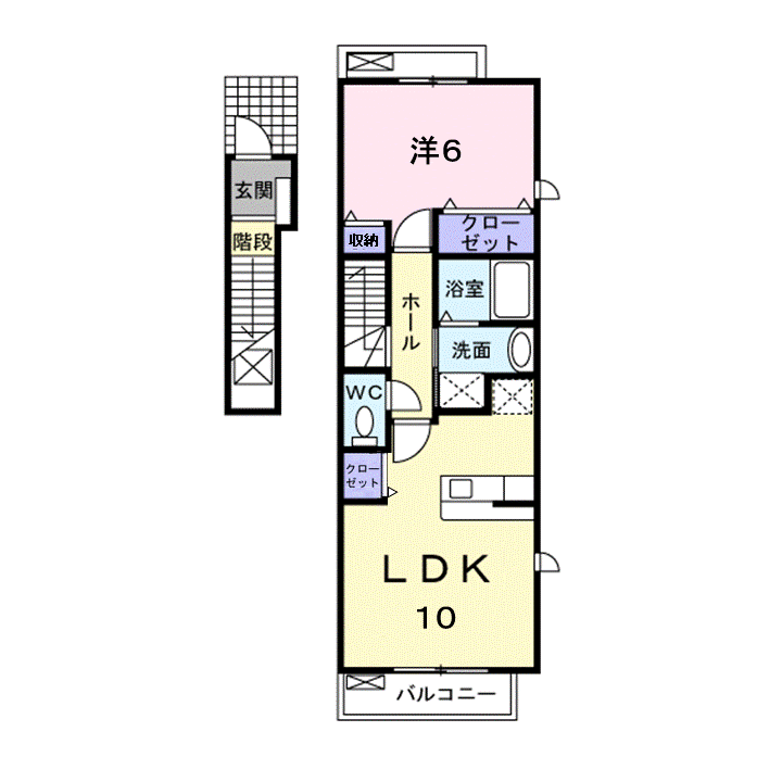 リベラシオンⅡ(1LDK/2階)の間取り写真